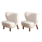 Fauteuil d'appoint en flanelle blanc cassé, style moderne du milieu du siècle