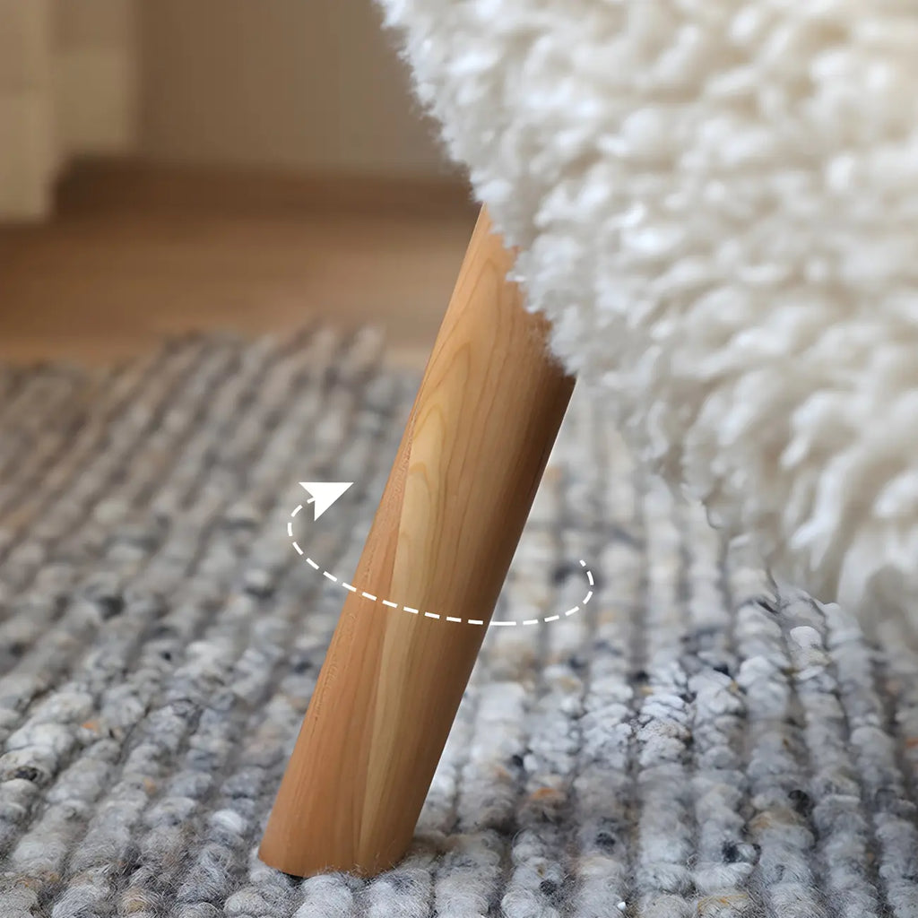 Fauteuil d'appoint en flanelle blanc cassé, style moderne du milieu du siècle