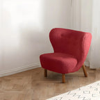 Fauteuil d'appoint en flanelle blanc cassé, style moderne du milieu du siècle