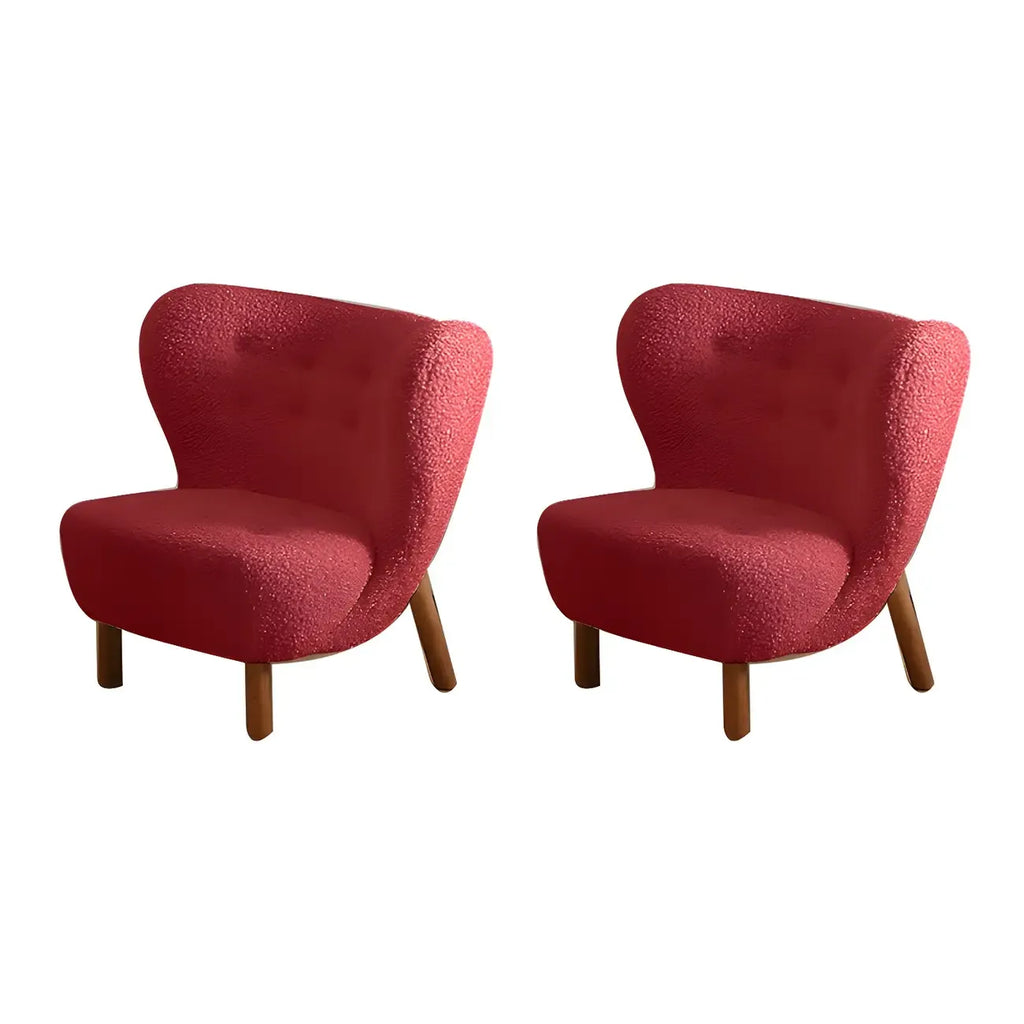 Fauteuil d'appoint en flanelle blanc cassé, style moderne du milieu du siècle