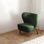 Fauteuil d'appoint en flanelle blanc cassé, style moderne du milieu du siècle
