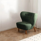 Fauteuil d'appoint en flanelle blanc cassé, style moderne du milieu du siècle