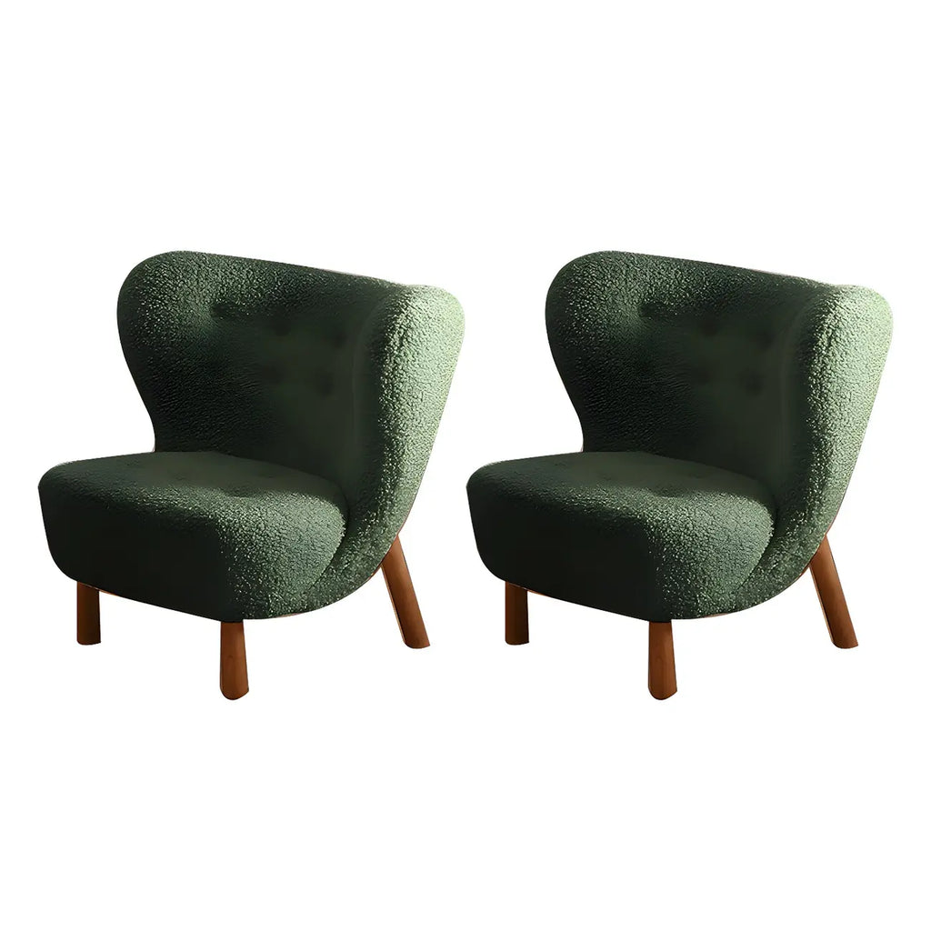 Fauteuil d'appoint en flanelle blanc cassé, style moderne du milieu du siècle