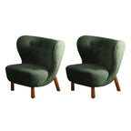 Fauteuil d'appoint en flanelle blanc cassé, style moderne du milieu du siècle