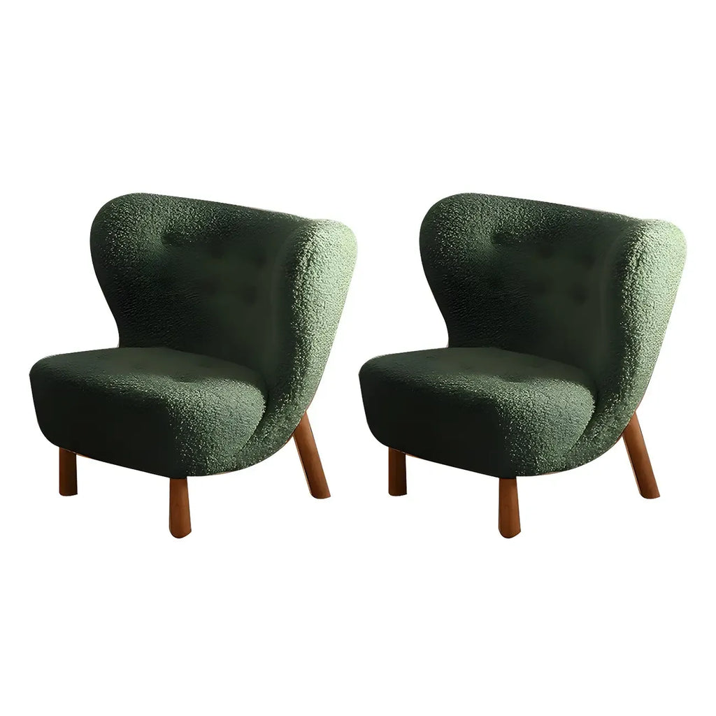 Fauteuil d'appoint en flanelle blanc cassé, style moderne du milieu du siècle