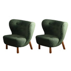 Fauteuil d'appoint en flanelle blanc cassé, style moderne du milieu du siècle