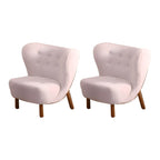 Fauteuil d'appoint en flanelle blanc cassé, style moderne du milieu du siècle