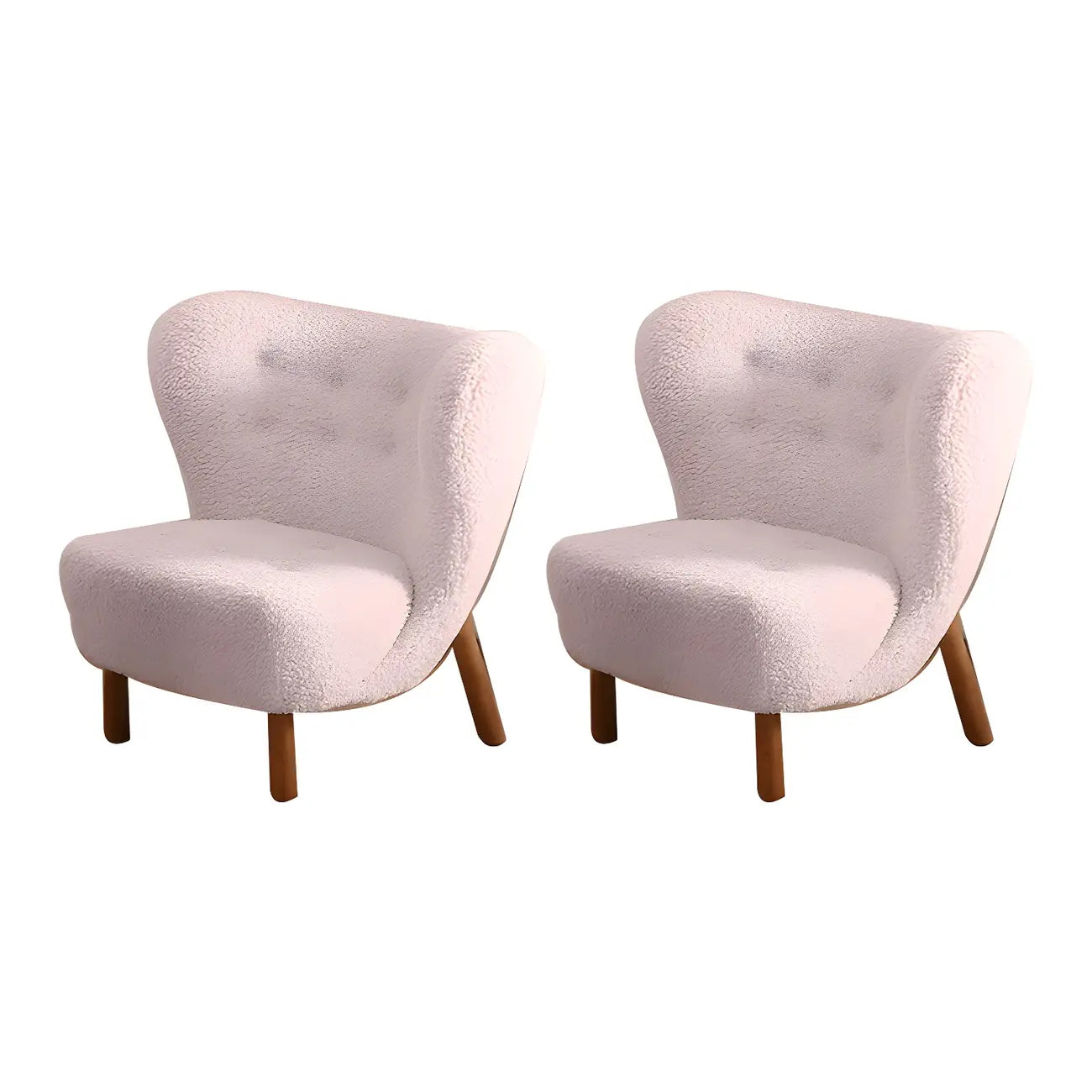Fauteuil d'appoint en flanelle blanc cassé, style moderne du milieu du siècle