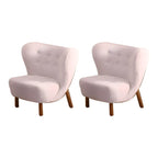 Fauteuil d'appoint en flanelle blanc cassé, style moderne du milieu du siècle