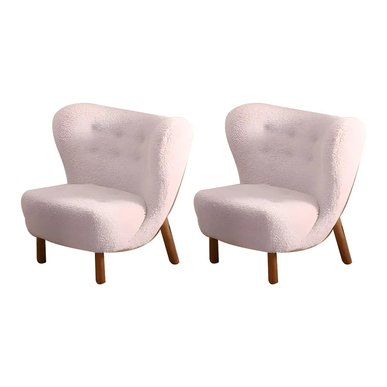 Fauteuil d'appoint en flanelle blanc cassé, style moderne du milieu du siècle