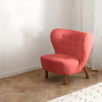 Fauteuil d'appoint en flanelle blanc cassé, style moderne du milieu du siècle