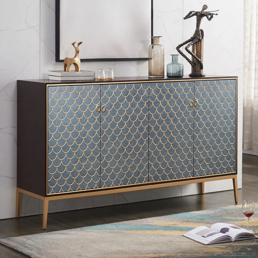 Armoire de rangement rectangulaire glamour pour la maison avec motifs d'écailles