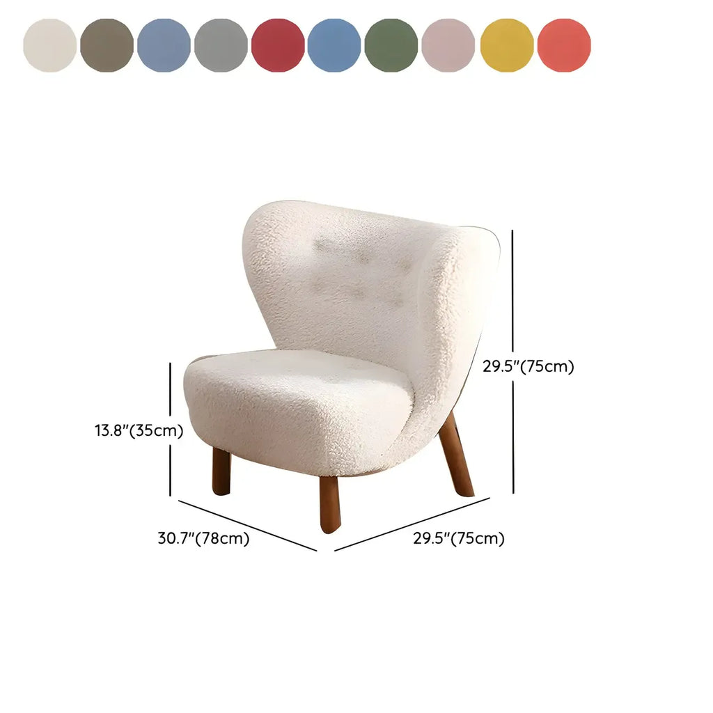 Fauteuil d'appoint en flanelle blanc cassé, style moderne du milieu du siècle