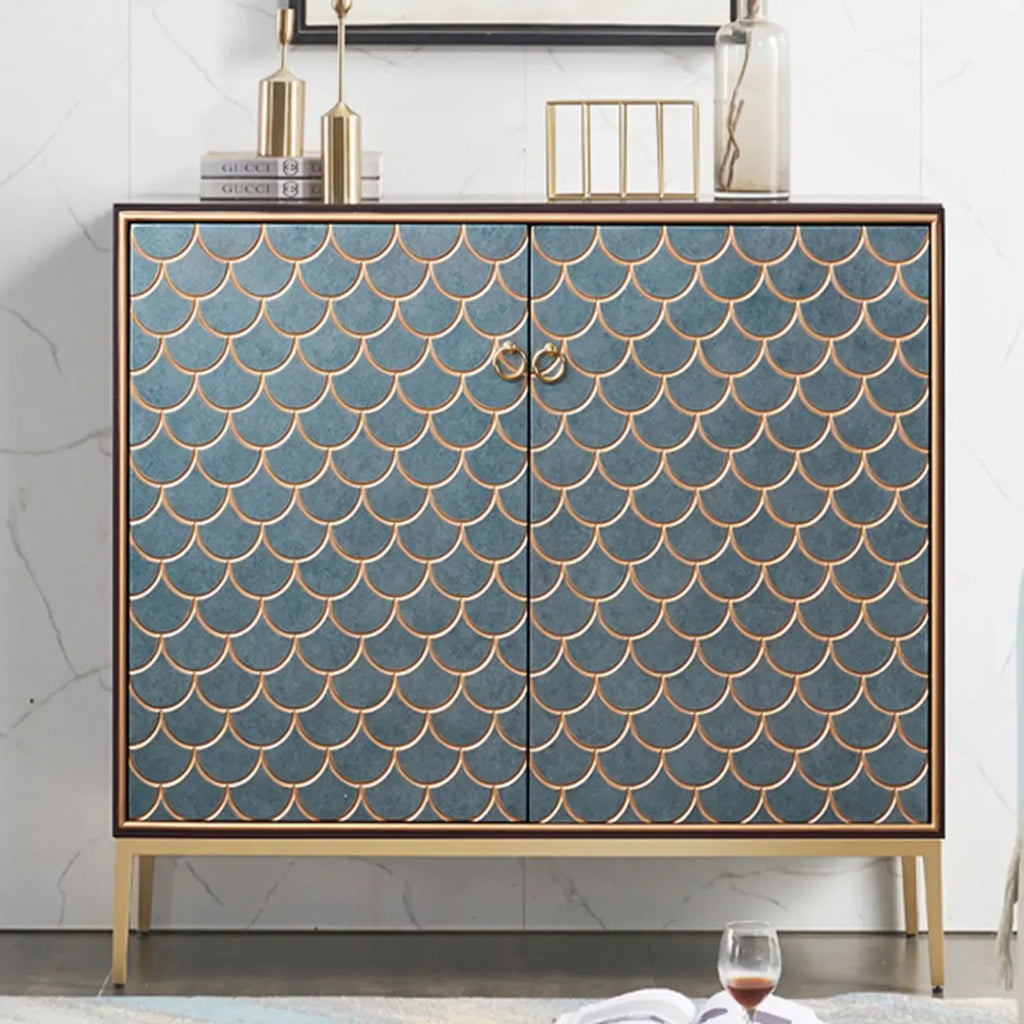 Armoire de rangement rectangulaire glamour pour la maison avec motifs d'écailles