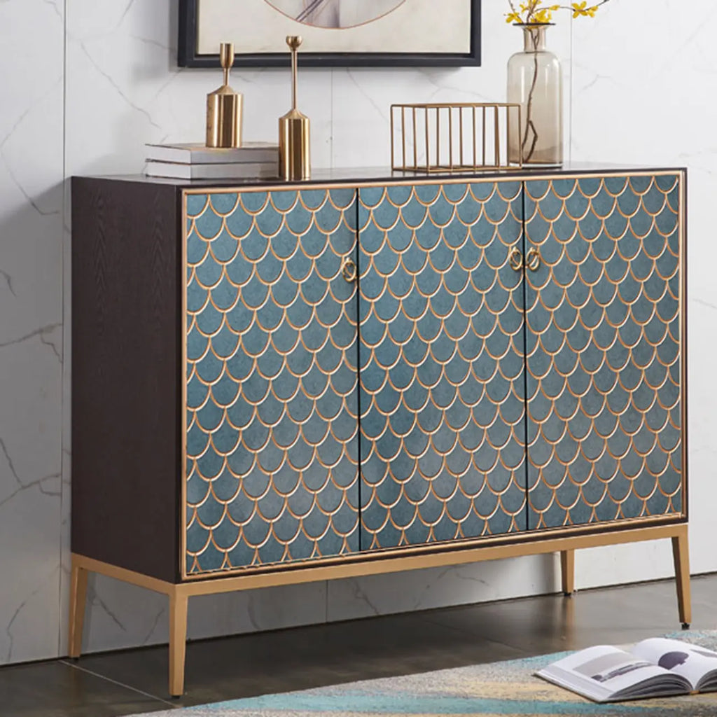 Armoire de rangement rectangulaire glamour pour la maison avec motifs d'écailles