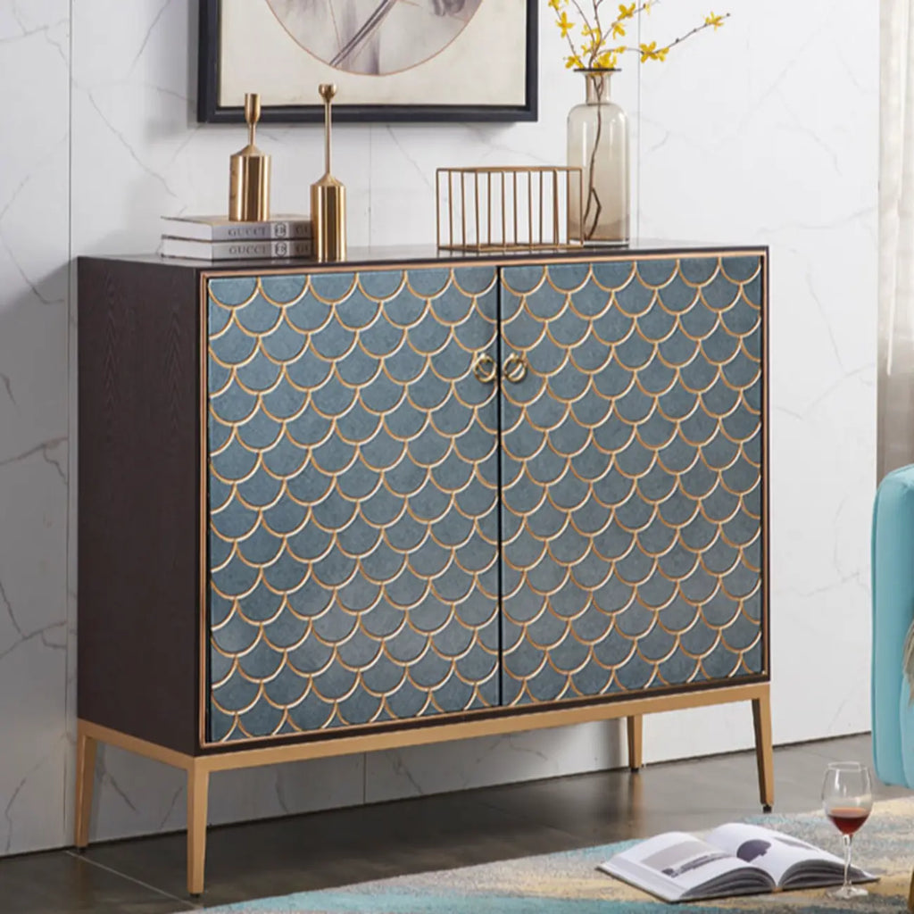 Armoire de rangement rectangulaire glamour pour la maison avec motifs d'écailles