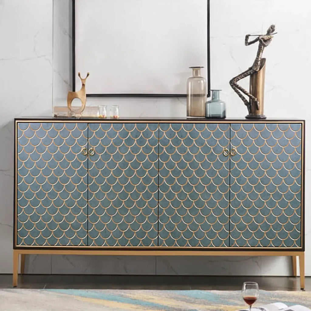 Armoire de rangement rectangulaire glamour pour la maison avec motifs d'écailles