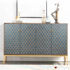 Armoire de rangement rectangulaire glamour pour la maison avec motifs d'écailles