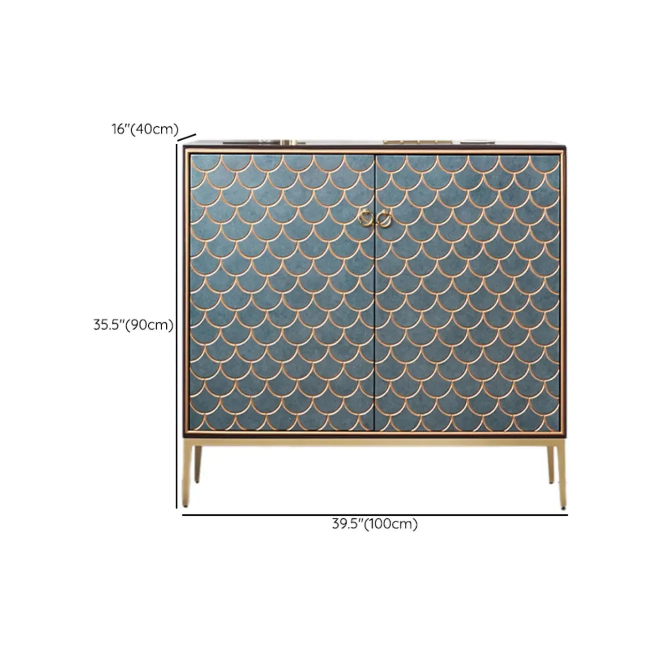 Armoire de rangement rectangulaire glamour pour la maison avec motifs d'écailles