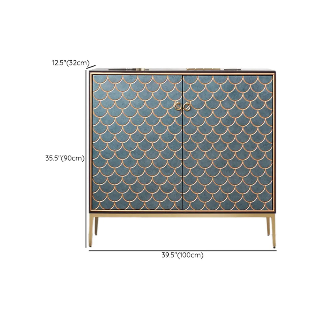 Armoire de rangement rectangulaire glamour pour la maison avec motifs d'écailles