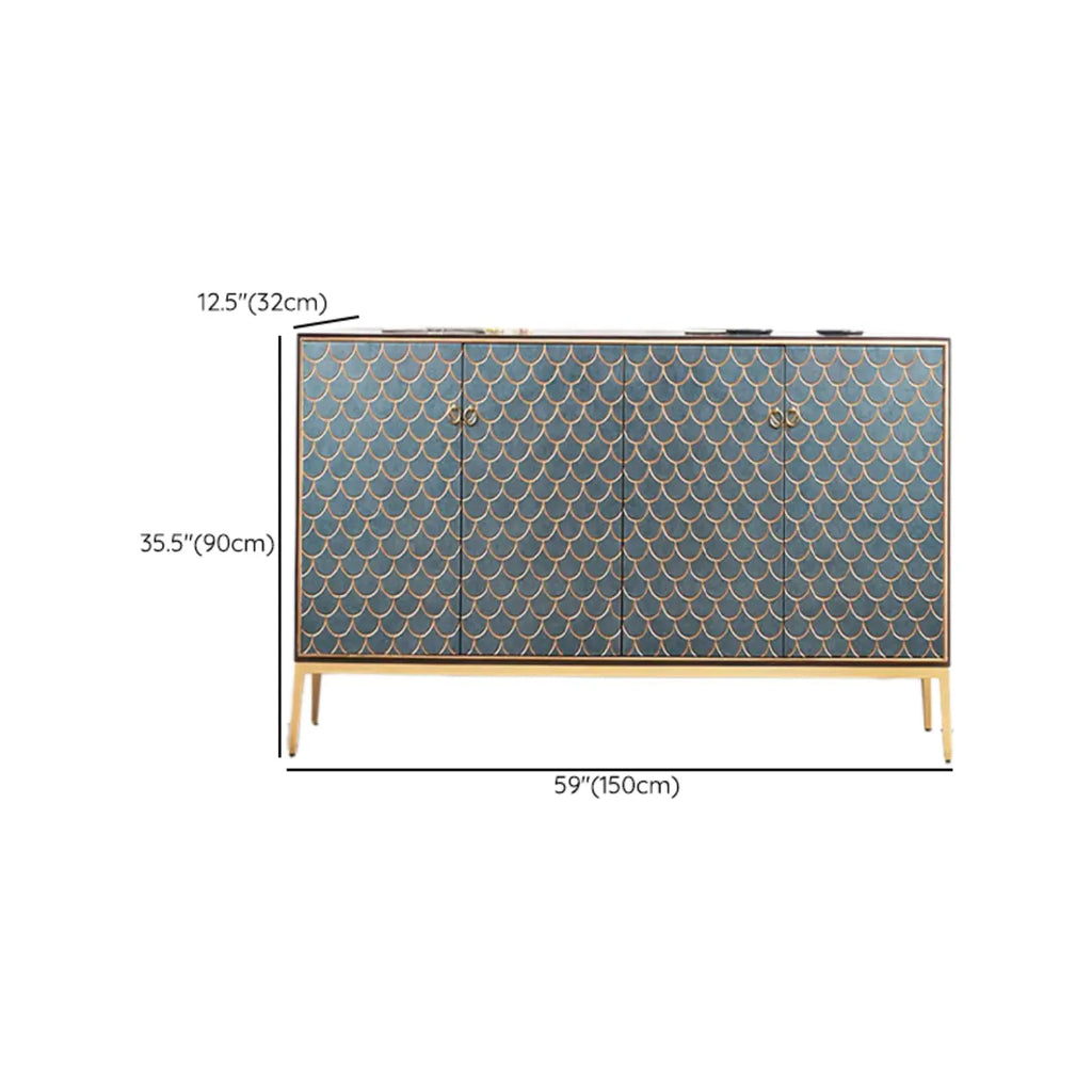 Armoire de rangement rectangulaire glamour pour la maison avec motifs d'écailles