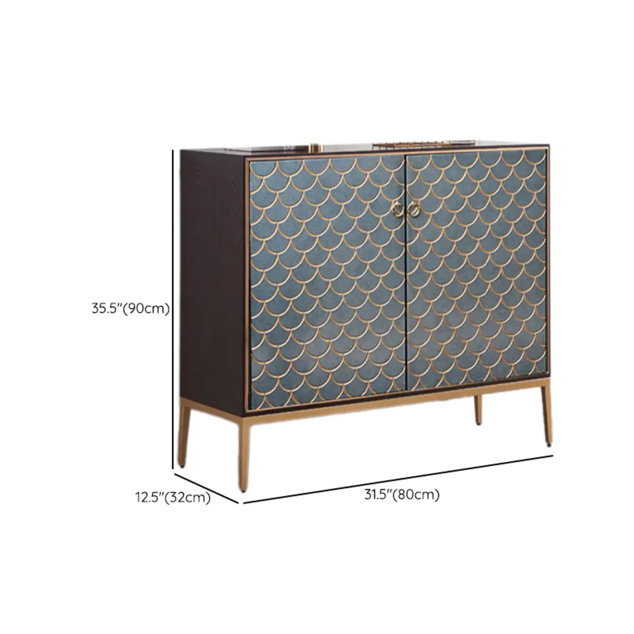 Armoire de rangement rectangulaire glamour pour la maison avec motifs d'écailles