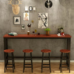 Table de bar étroite et élégante blanche avec repose-pieds en métal pour une décoration intérieure moderne