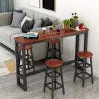 Table de bar étroite et élégante blanche avec repose-pieds en métal pour une décoration intérieure moderne
