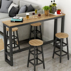 Table de bar étroite et élégante blanche avec repose-pieds en métal pour une décoration intérieure moderne