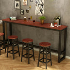 Table de bar étroite et élégante blanche avec repose-pieds en métal pour une décoration intérieure moderne