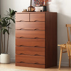 Commode industrielle en bois massif à 5 tiroirs pour chambre à coucher