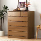 Commode industrielle en bois massif à 5 tiroirs pour chambre à coucher