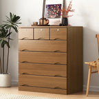 Commode industrielle en bois massif à 5 tiroirs pour chambre à coucher