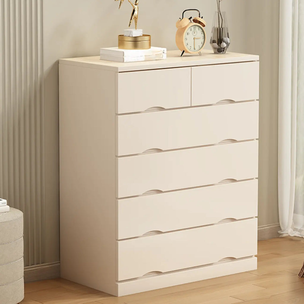 Commode industrielle en bois massif à 5 tiroirs pour chambre à coucher