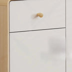 Meuble moderne à finition naturelle avec étagère extérieure et tiroirs