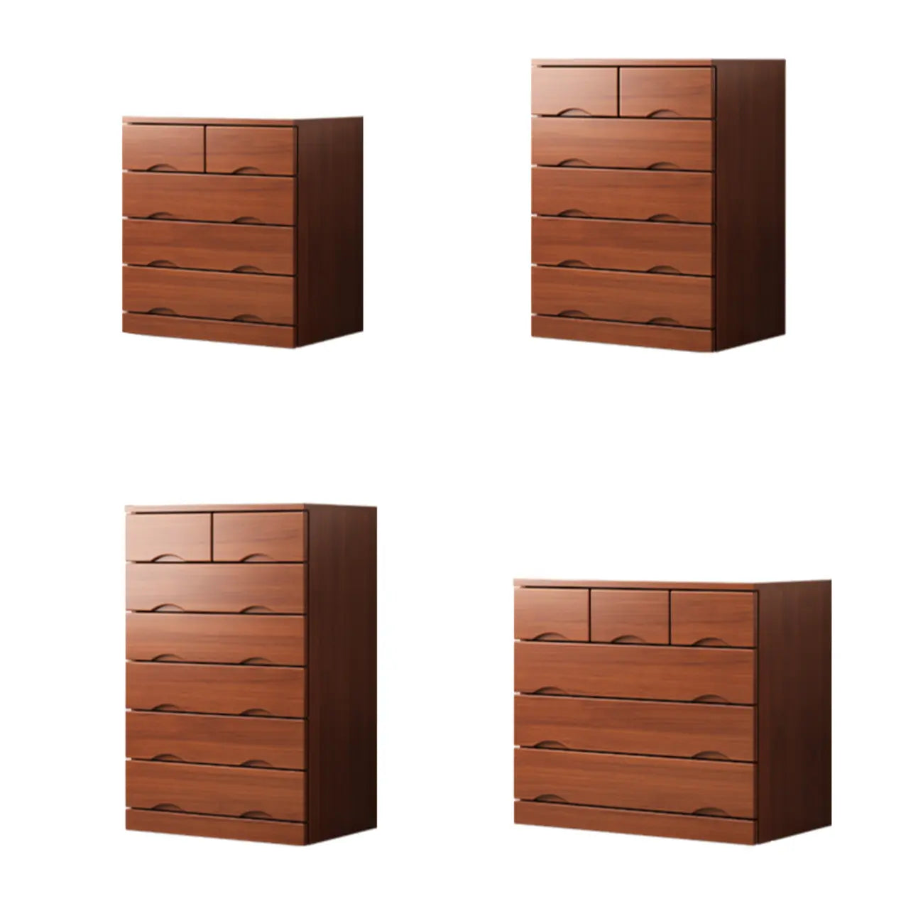 Commode industrielle en bois massif à 5 tiroirs pour chambre à coucher