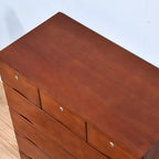 Commode industrielle en bois massif à 5 tiroirs pour chambre à coucher