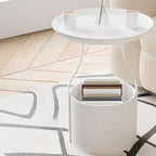 Table d'appoint noire avec plateau en métal et rangement pour salon