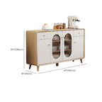 Meuble moderne à finition naturelle avec étagère extérieure et tiroirs