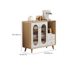 Meuble moderne à finition naturelle avec étagère extérieure et tiroirs