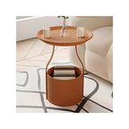 Table d'appoint noire avec plateau en métal et rangement pour salon