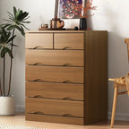 Commode industrielle en bois massif à 5 tiroirs pour chambre à coucher