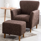 Fauteuil moderne en lin marron pour salon