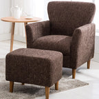 Fauteuil moderne en lin marron pour salon