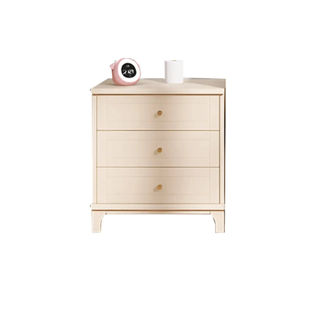 Commode moderne en bois blanc cassé à 5 tiroirs pour chambre à coucher