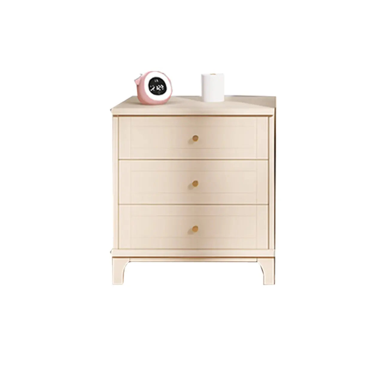 Commode moderne en bois blanc cassé à 5 tiroirs pour chambre à coucher