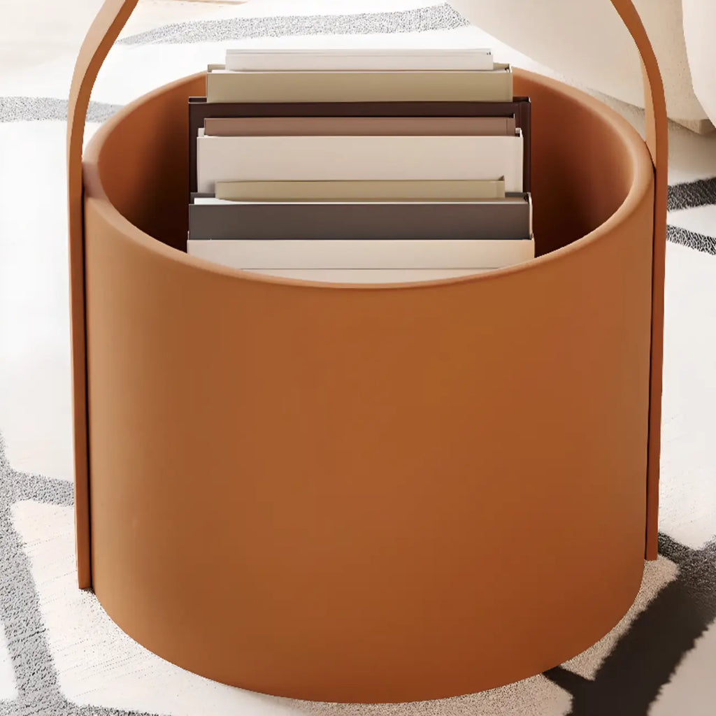 Table d'appoint noire avec plateau en métal et rangement pour salon