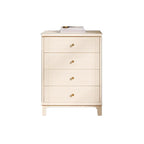 Commode moderne en bois blanc cassé à 5 tiroirs pour chambre à coucher