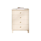 Commode moderne en bois blanc cassé à 5 tiroirs pour chambre à coucher