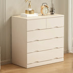 Commode industrielle en bois massif à 5 tiroirs pour chambre à coucher